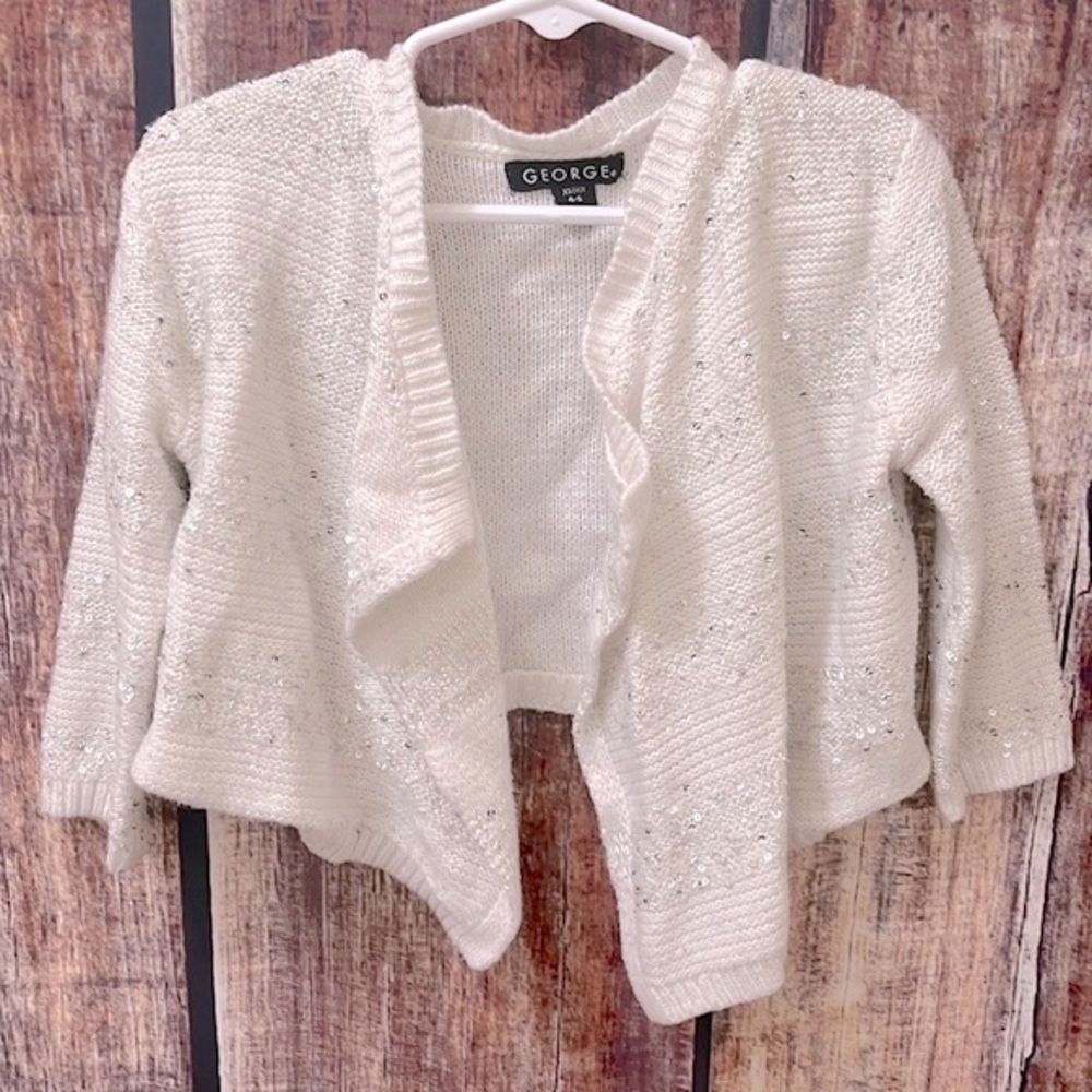 George Embroidered White Cardigan